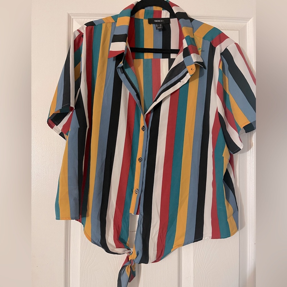 Forever21 Plus - Striped Button Down